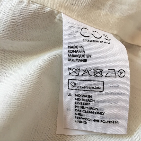 COS Checked Plaid Wool Blend One Button Tailored Blazer - Picture 9 of 16